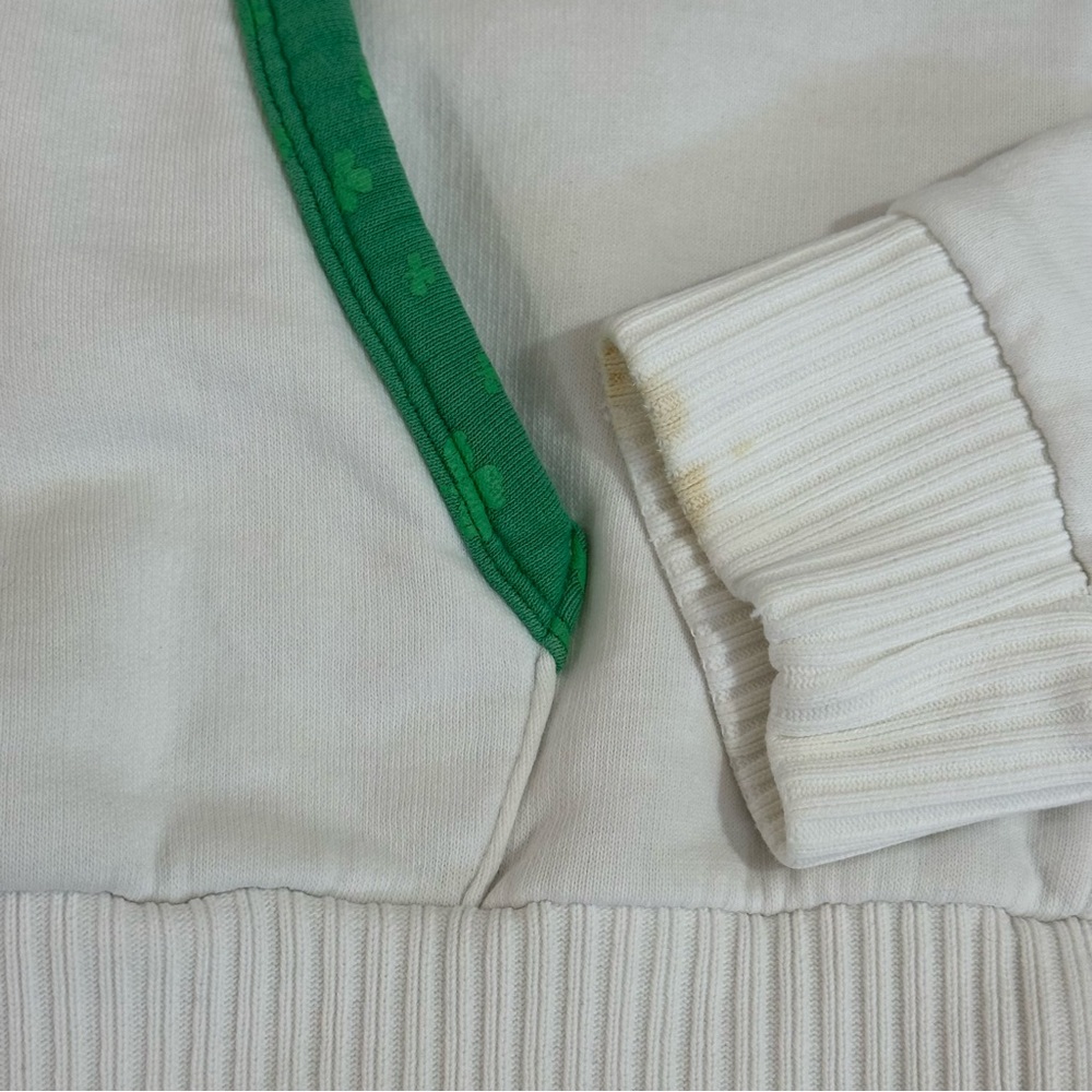 Lansdowne VTG ☘️ Ireland Youth White Hooded Sweatshirt Size 12 Kangaroo Pocket - Picture 6 of 9